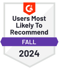 G2 Users Most Likely To Recommend Fall 2024